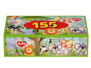 Косметичні серветки двошарові Ruta Mix collection 155 листів пенал - Тропічний ліс